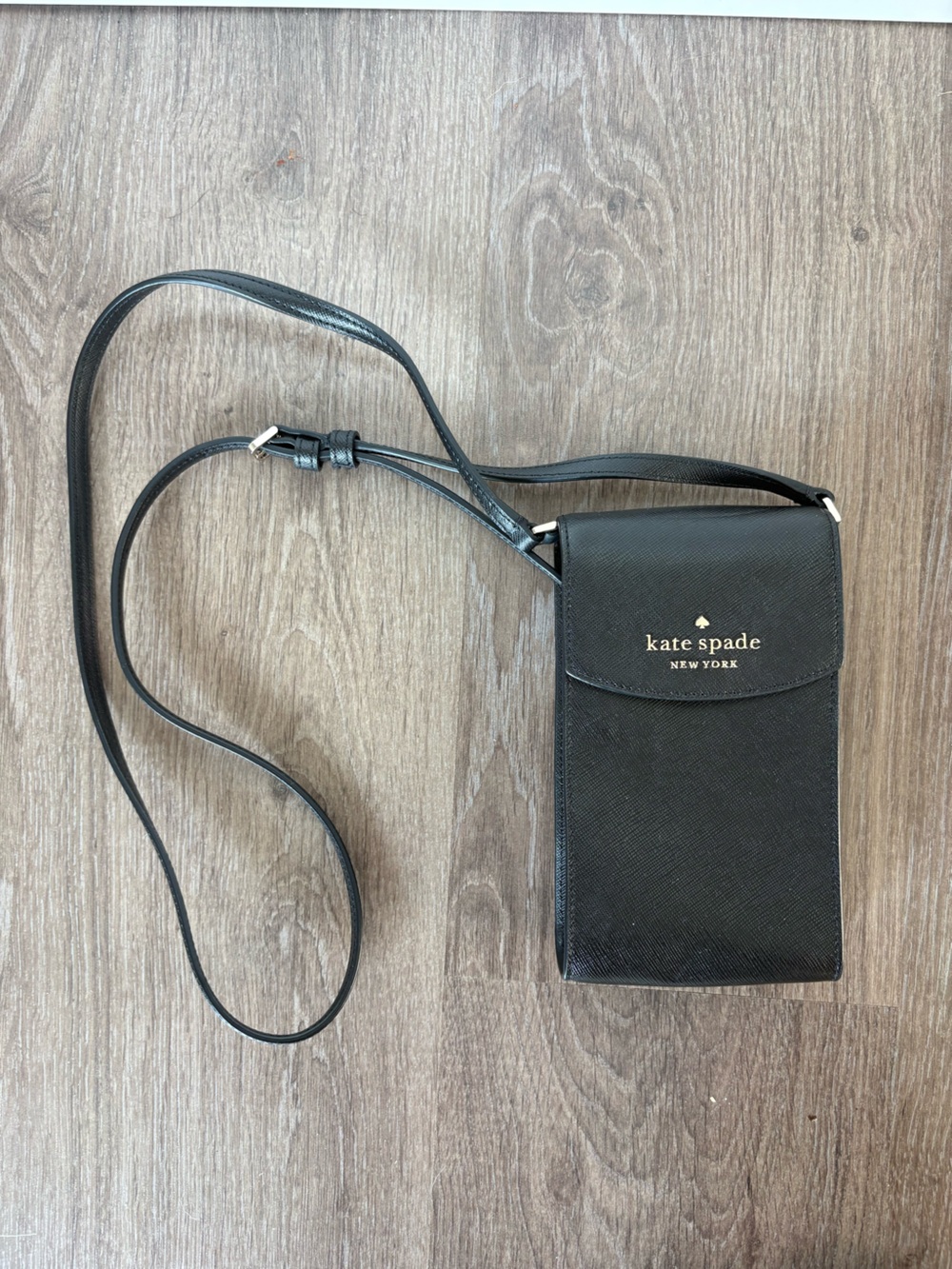 Kate Spade Staci North South Flap Phone Crossbody Black Purse